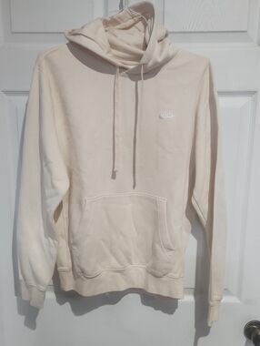 Nike Cream Hoodie with Black Swoosh Tag